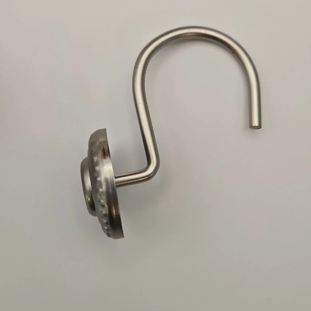 Shower‎ Curtain hooks Set of 12 Brushed Nickel Medallion Silver Metal